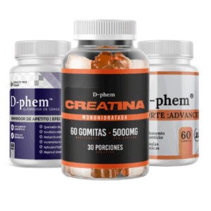 Creatina gomitas + Slim Forte + Inhibidor de Apetito D-phem